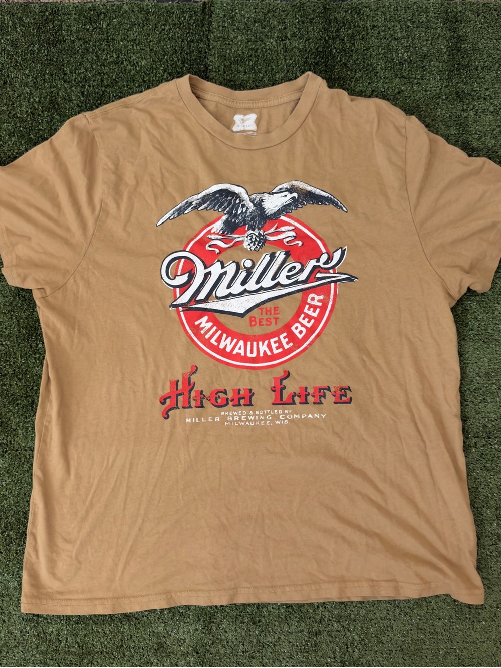 High Life Men’s Tan Graphic Short Sleeve Tee